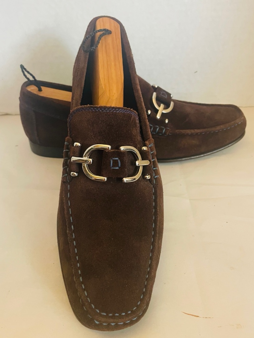 Donald J. Pliner Men's Dark Brown Suede Bit Loafers Size 10M - Picture 10 of 13